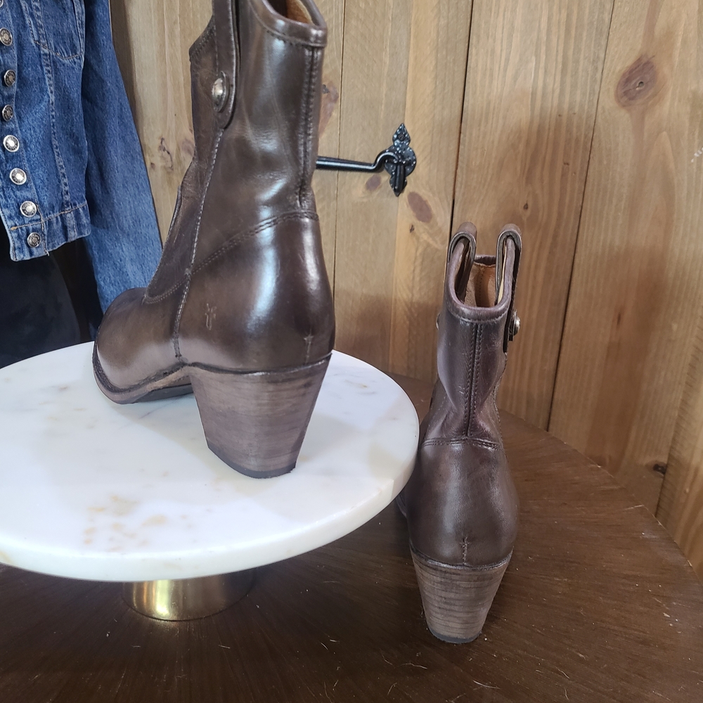 Frye Brown Leather Ankle Boots - Picture 3 of 7